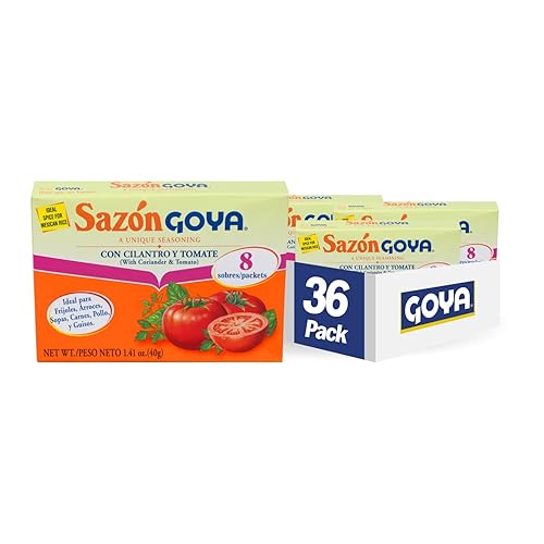 Goya Foods Sazón condimento con cilantro y tomate, 1.41 onzas (paquete de 36)
