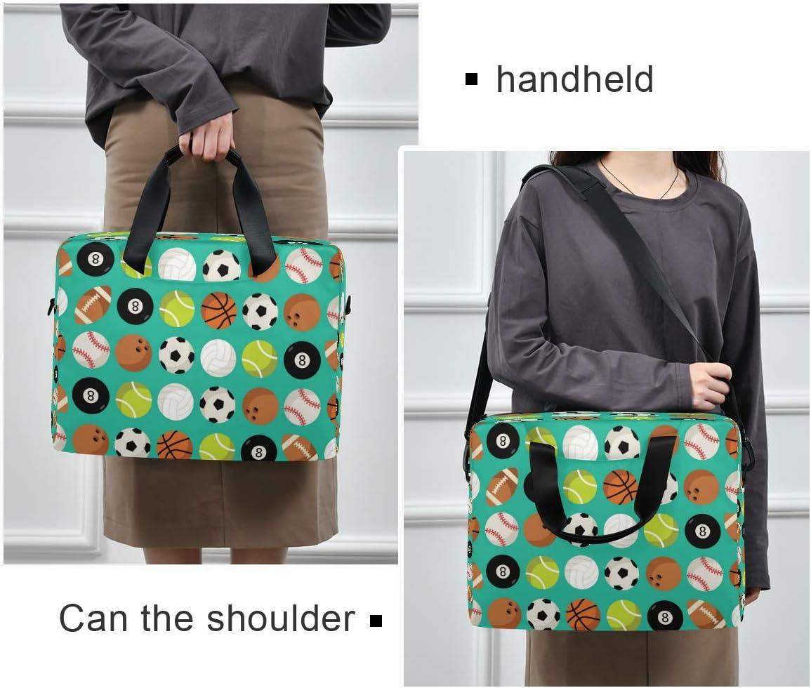 Laptop Bag Ball Soccer Golf Pattern Laptop Sleeves Case for 13 14 15.6 Inch Computer Tablet Briefcases Carrying Case Shoulder Bag for Work