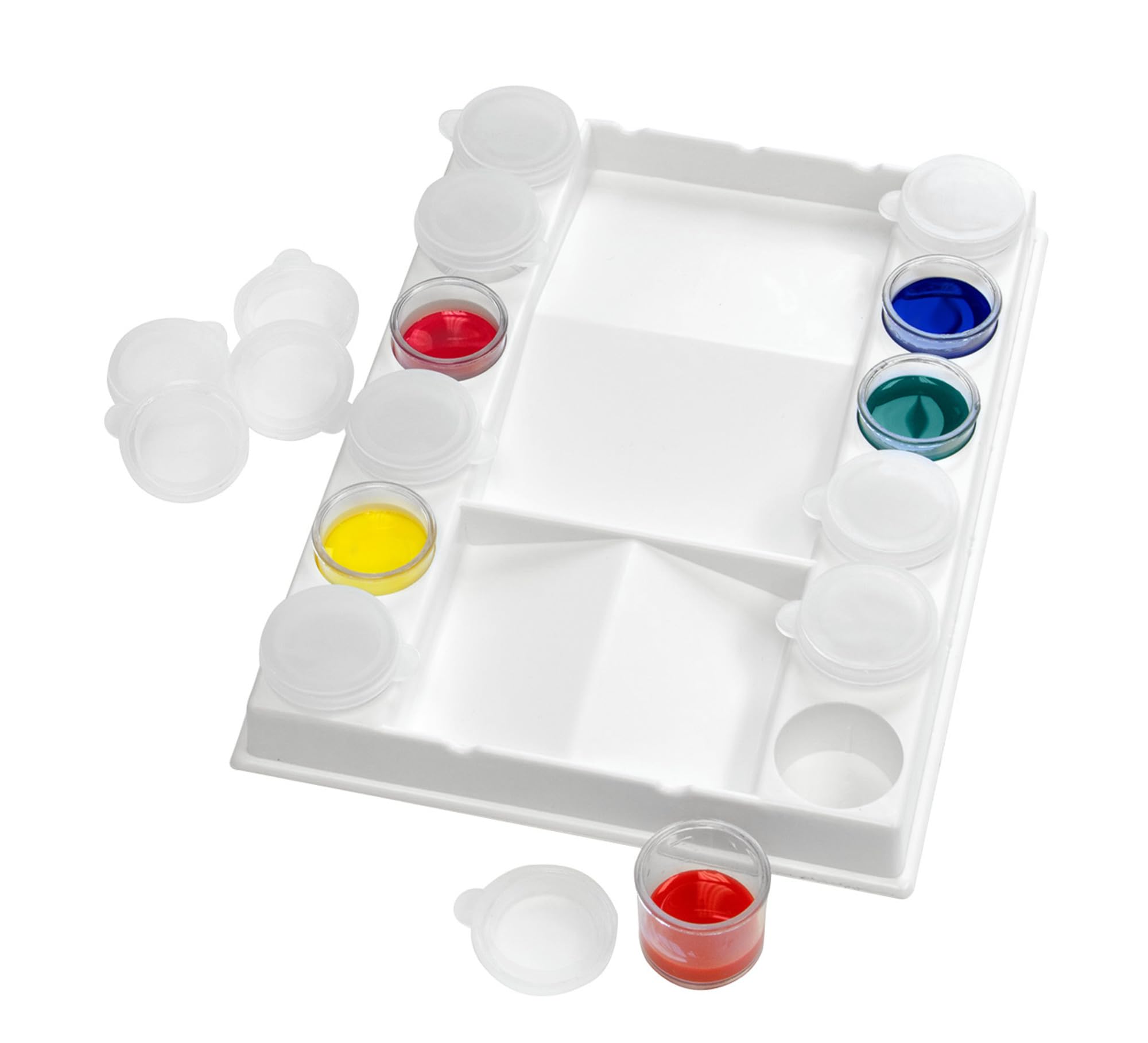 Jack Richeson Plastic Palette with Cups, 6 X 8 in, 12 Wells