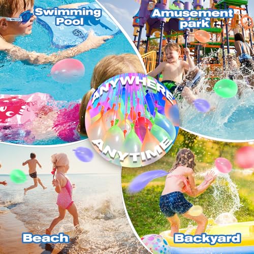 TFSZE 666 Stück Wasserbomben Selbstschließend,Wasserbombens,Wasserbomben Mehrweg,Farbige Wasserballon Set,Water Balloons,Biologisch Abbaubare Cluster Wasserballons Für Wasser Spiele
