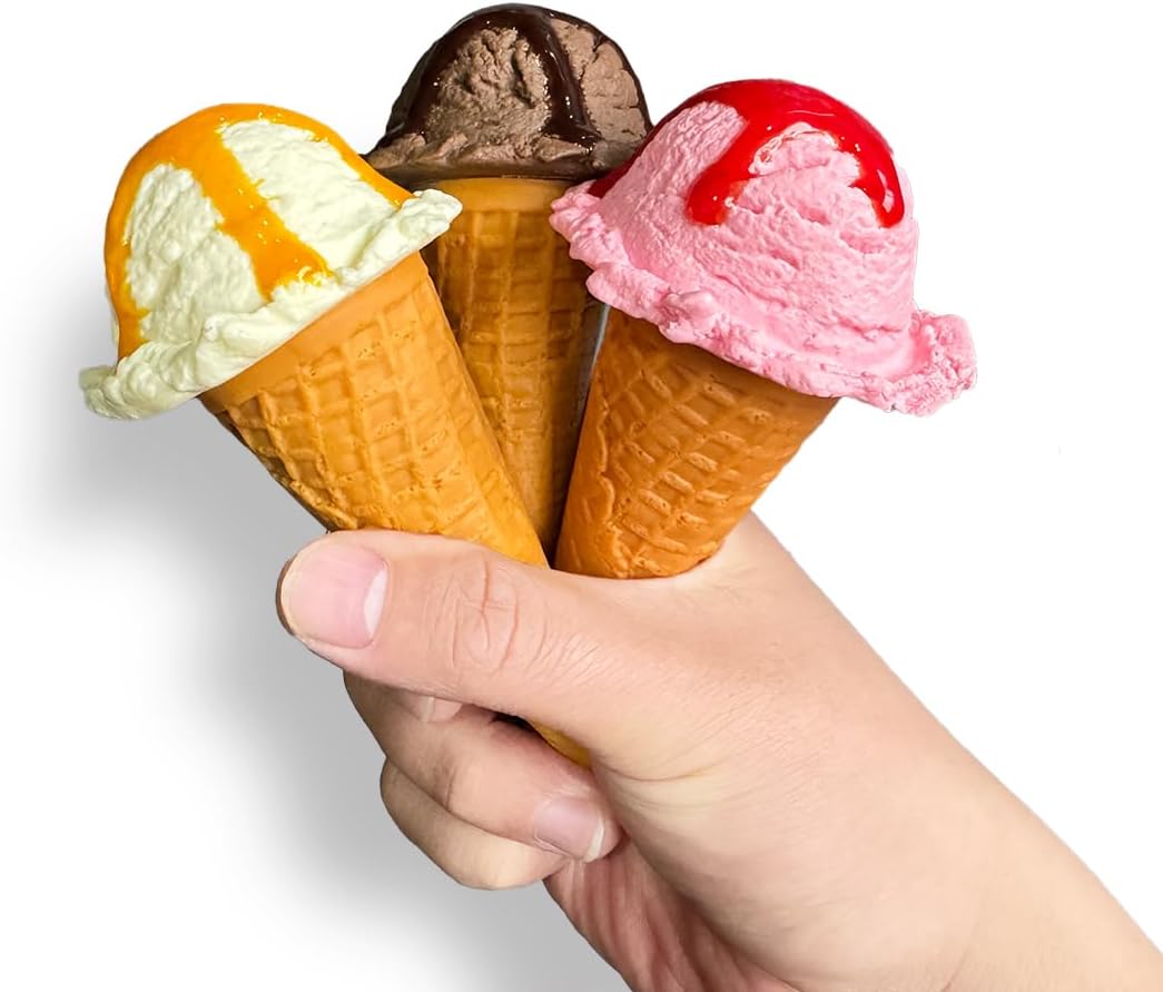 Artificial Ice Cream Scoops Realistic Simulation Imitation Fake Food Desserts Model Replica Fake Ice Cream Balls Photography Prop for Home Shops Staging Display (D)