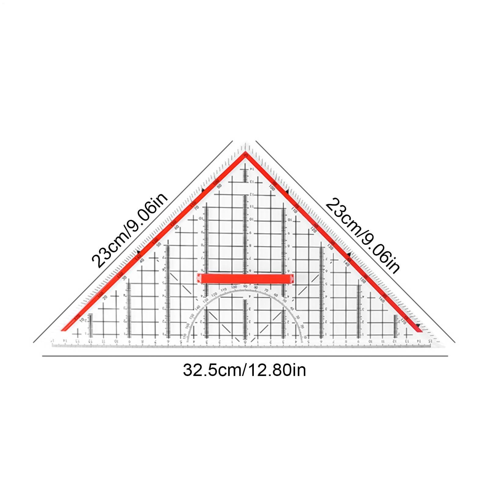 Dreieckslineal – Transparentes Schreibwaren-Werkzeug für mathematische Geometrie, Geometrielineale für Architekten und Büroplaner