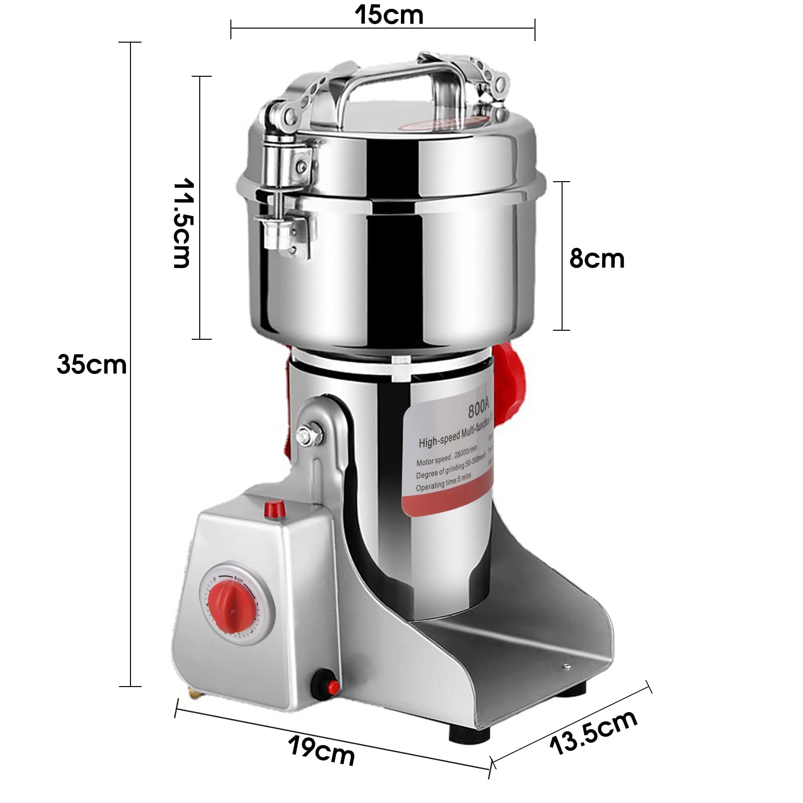 Moulin à Grains électrique OKF Inox – Broyeur Haute Vitesse Pour Farine Maison