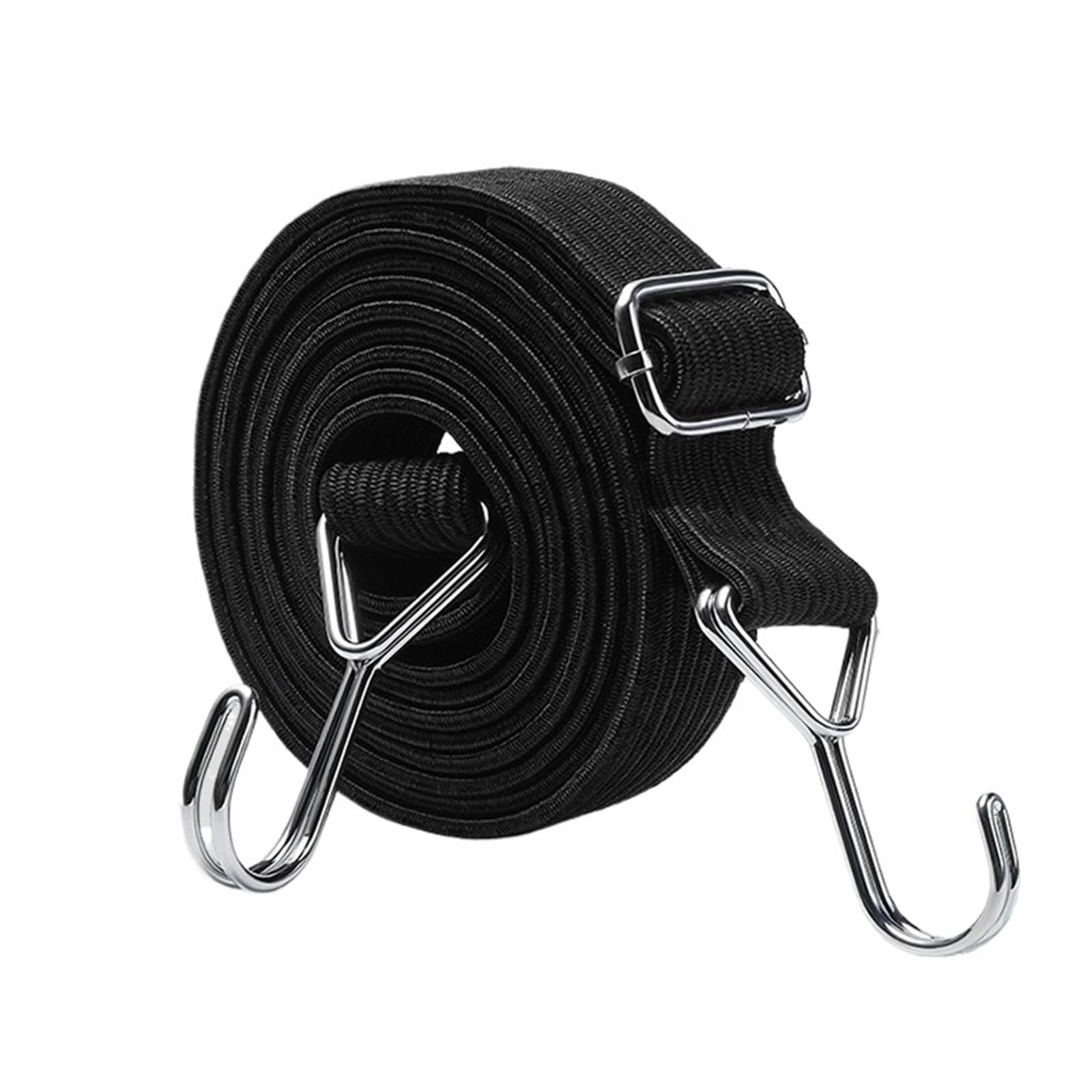 Lot de 5 tendeurs élastiques avec Crochets, Sangles élastiques de 1 à 5 m de Long, for Bagages, Camping, Barres de Toit, déménagement(3m Black)