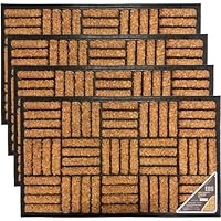 EDS Coco Coir Door Mat with Rubber Backing Floor Mat Outdoor Mat Heavy Duty Doormats Shoe Scrapper Removes Grass and Dirt, for Front Door, Patio and Entrance (45 X 75 CM)