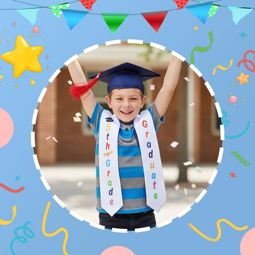 5th Grade Graduation Stole, 5th Grade Graduation Sash, Class of 2026 Fifth Graduate Sash Scarf for Graduations Party Supplies