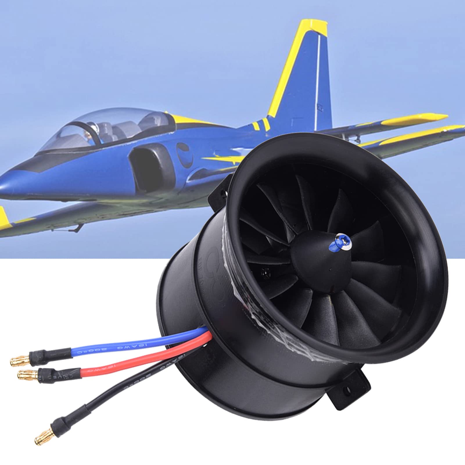 70 mm de 12 cuchillas de hélice con motor de arranque, hélice del ventilador del modelo de aeronave RC para piezas de aeronaves modelo RC KV3400 4S EDF 70 alcantarilla (KV3400 4S EDF 70 Rulta)