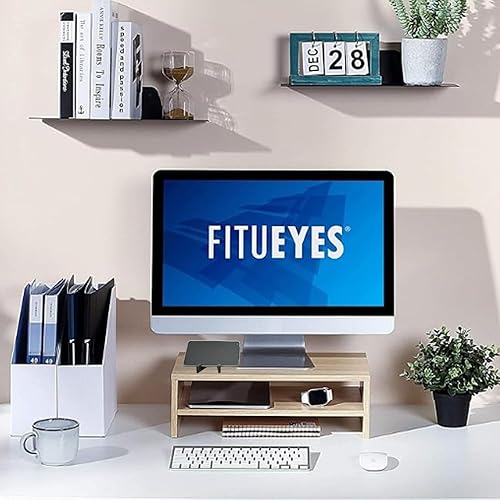 Miniatura 4 de JZD Soporte de computadora resistente con estantes de almacenamiento, soporte de monitor de madera para escritorio