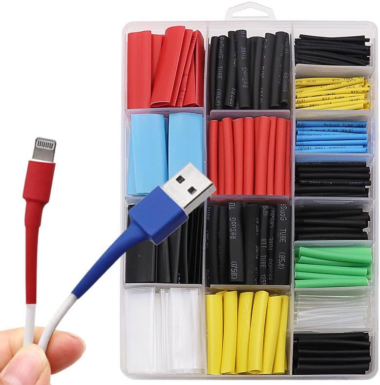 580Pcs Assorted Polyolefin Heat Shrink Tubing Tube Cable Sleeves Wrap Wire Set Sleeving Wrap Tubes 2:1 for Home