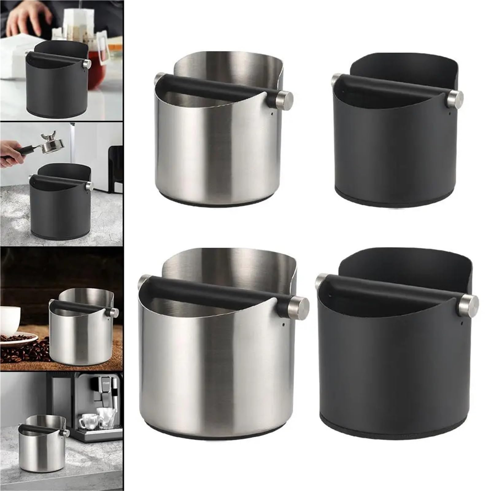 Recipiente for posos de café, utensilios estilo barista, contenedor residuos for el hogar, la cocina y oficina, accesorios for cafeteras para Café(Black S)