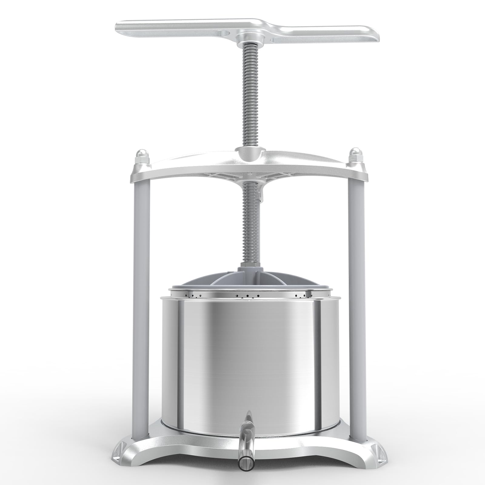 SQUEEZE master Fischer Presse-fruits jusqu'à 6 l en aluminium et acier inoxydable – Presse à vin pour la cuisine et un usage domestique ambitieux