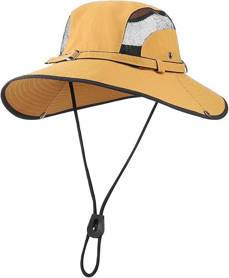 SIQITECH Chapeau De Soleil Anti -UV Pliable Homme Capeline D'Eté Respirant Avec Large Bord Chapeau De Boonie Protection Solaire Casquette De Jungle UPF 50+ Pour Pêche Randonné Camping Running