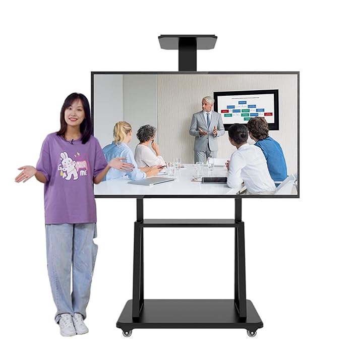 Buy AASSDOO Floor TV Stand for Meeting Room Classroom Office, Black 32 ...