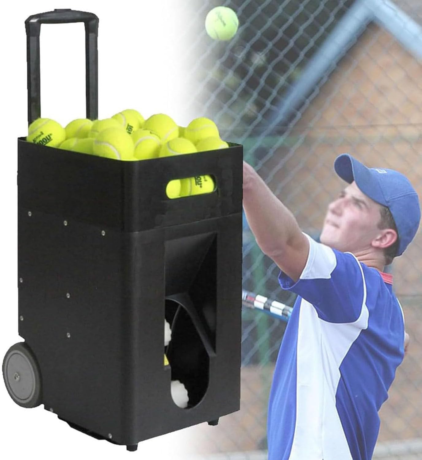 Lanciapalle Da Tennis,Macchina per Allenamento Da Tennis Con Controllo App,Lanciatore Di Lancio Portatile,Macchina per Palline Da Tennis,Fino a 50 Palline