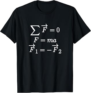 Newton's Laws of Motion Equations Cool T Shirts for Geeks T-Shirt
