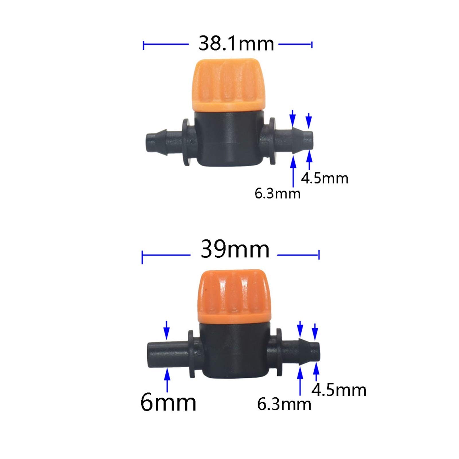 Raccordo per Acqua Spray, 100 Pezzi Di Tubo da 4/7 Mm, Rubinetto da Giardino, Valvola da 1/4 Di Pollice a 6 Mm, Raccordi per Irrigazia Goccia da Giardino, Connettore per Tubo, Valvola Dell'A