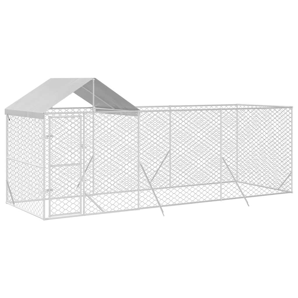 Perrera para perros al aire libre con techo de acero galvanizado, 6 x 2 x 2,5 m, resistente a la intemperie, con puerta con cerradura, ideal como cercado al aire libre, caño, recinto para