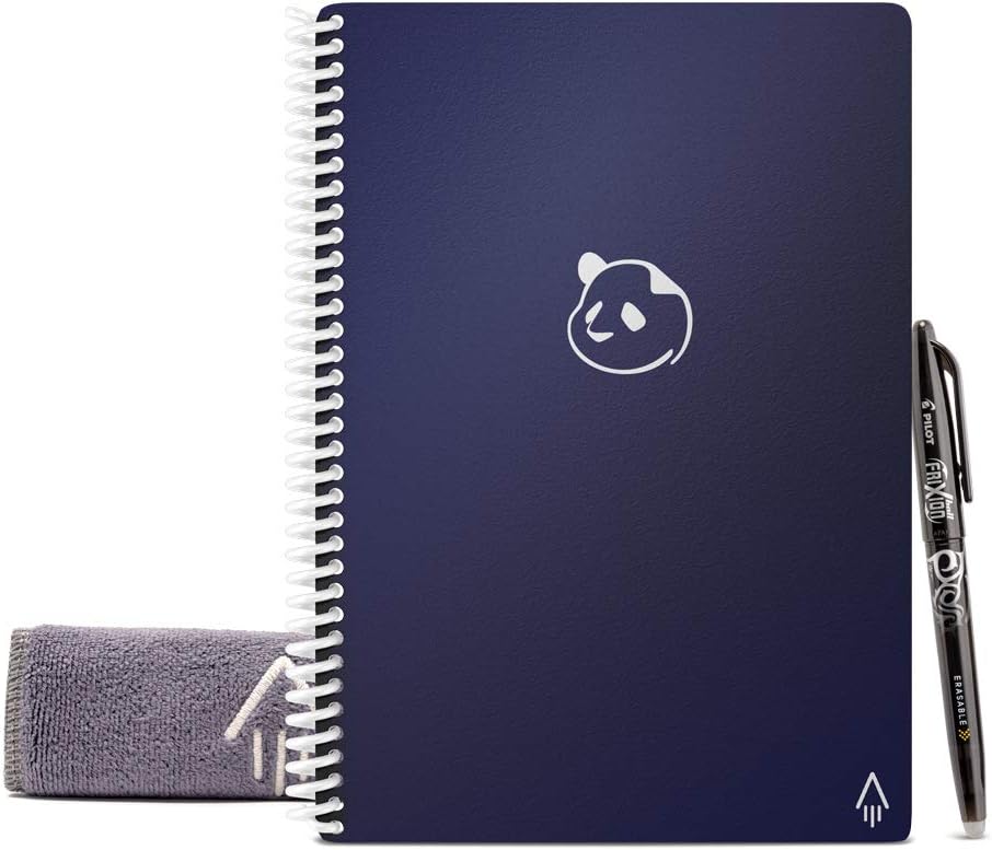 Rocketbook Smart Reusable Notebook, Executive Size Panda Planner with Daily, Weekly, & Monthly Pages, Midnight Blue, (15.2 cm x 22.4 cm)