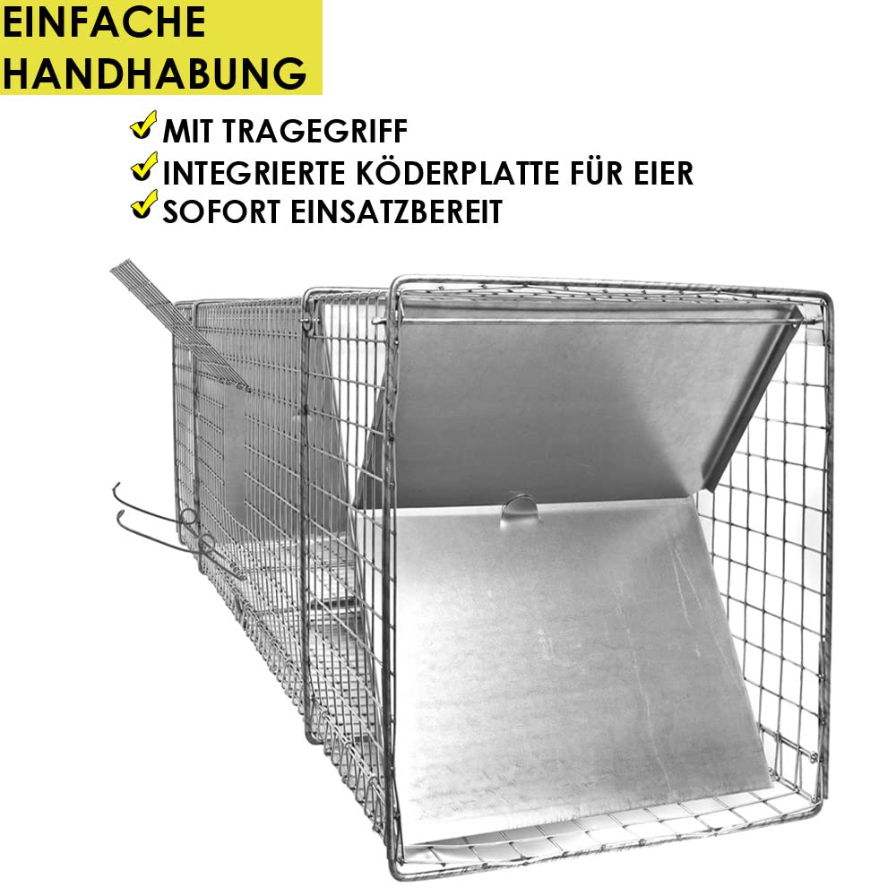 Petigi Lebendfalle Marder Rattenfalle Lebend Wiesel Garten Kaninchen Abwehr Umsiedeln Falle Haus Waschbär Fuchs Zubehör Vertreiben Dachboden 150 x 31 x 29 Heavy