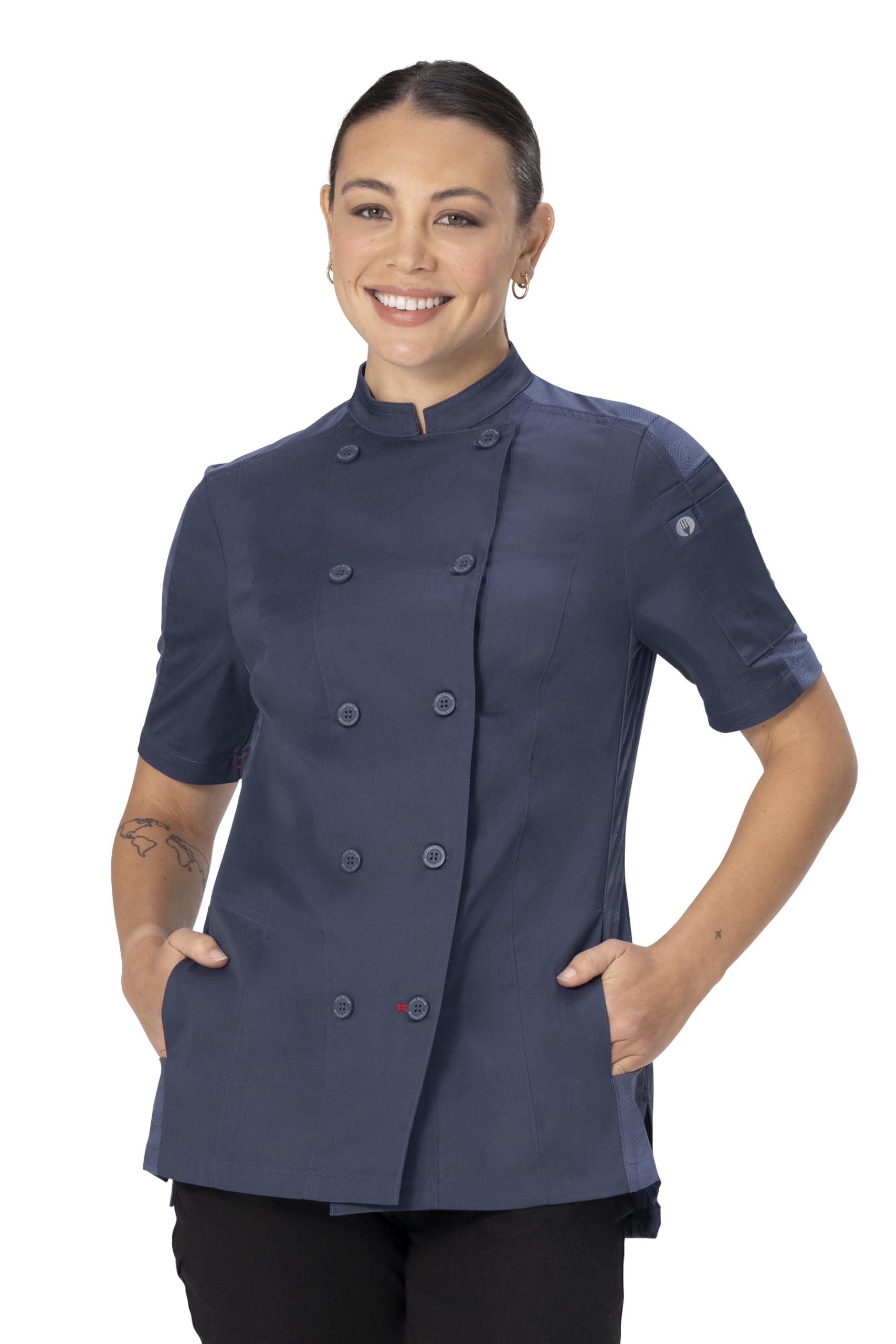 Chef Works womens Mojave Short Sleeve Chef Coat