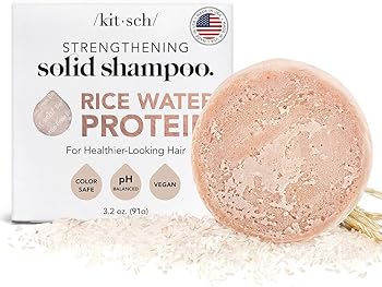 Kitsch Hair Growth | Rice Shampoo Bar for Strengthening | Helps Dry Hair | Made in US | All Natural | Moisturizing | Vegan Solid Shampoo Bar for Hair | Rice Water Shampoo Bar | Zero Waste, 3.2 oz