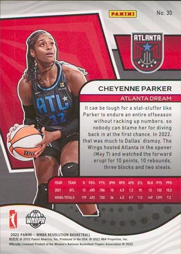 Miniatura 2 de 2022 Panini WNBA Revolution #30 Cheyenne Parker Atlanta Dream Basketball Trading Card