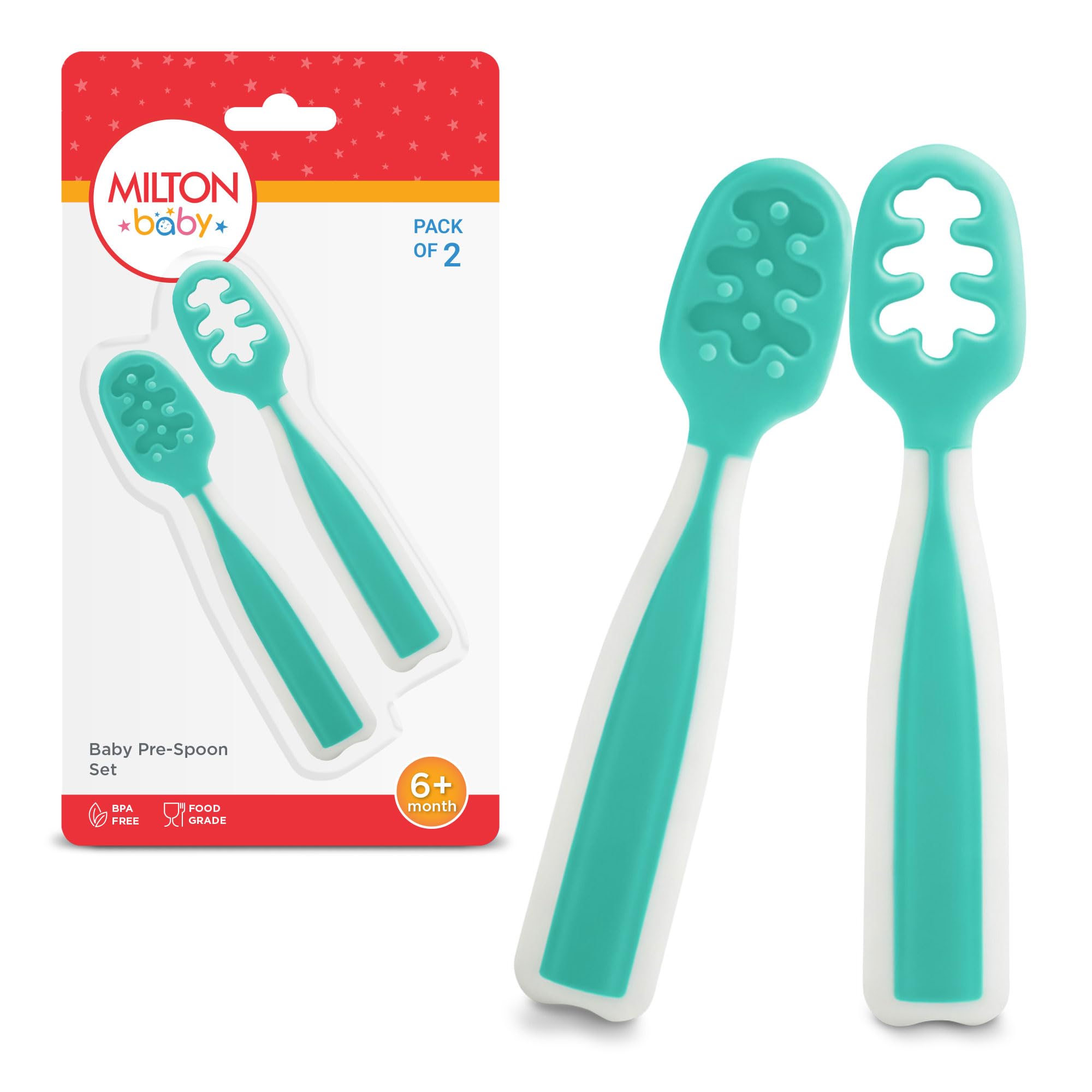 Milton Baby Pre Spoon Set I Silicone Spoon for First Stage Feeding Cum Training Spoons for Self Feeding I BPA Free- 100% Food Grade I Baby Led Weaning I for Puree and Soft Food-image-35