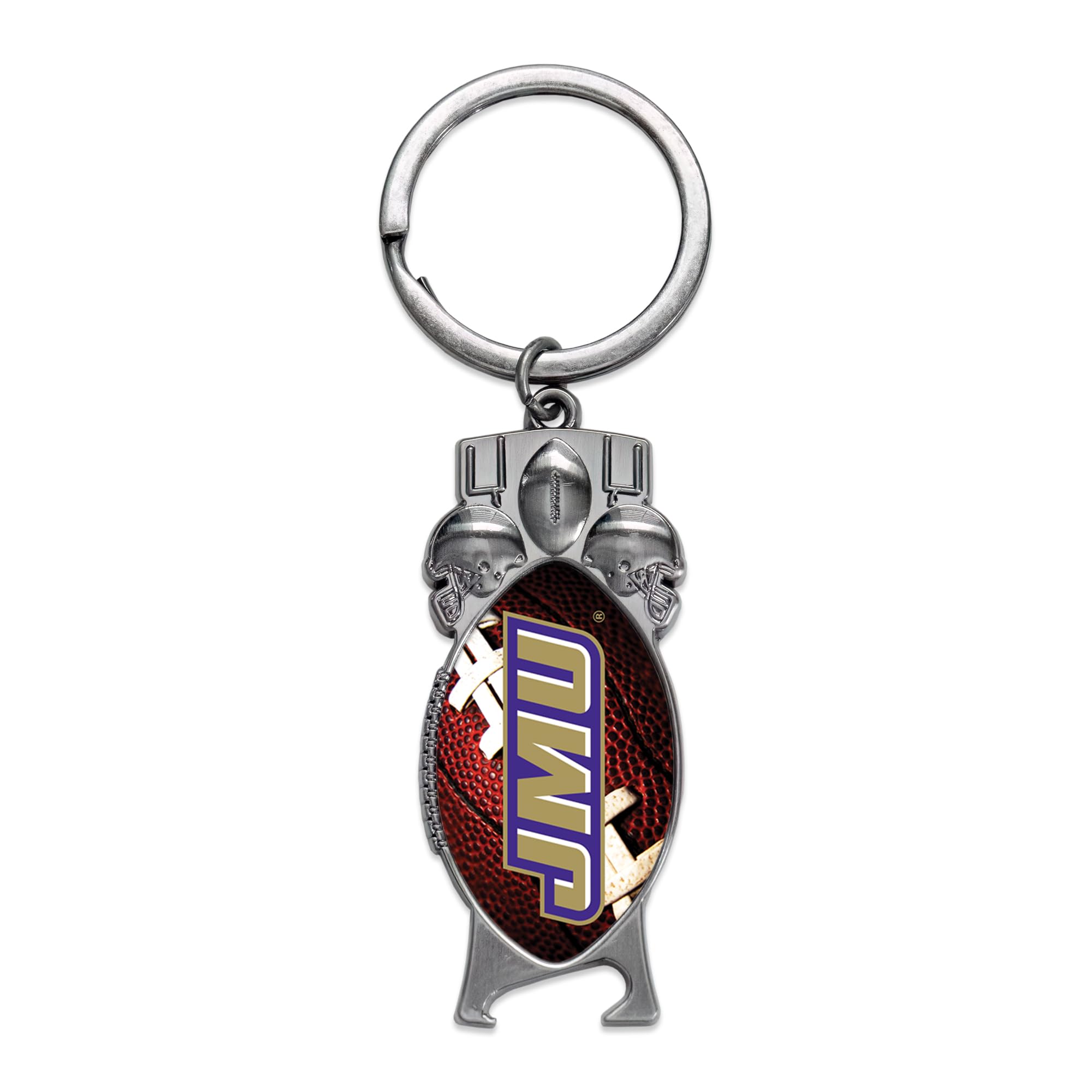 Rico Industries NCAA James Madison Dukes Sculpted Bottle Opener Keychain -Great Gift Item