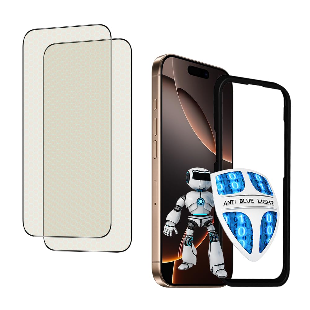 PERFECTSIGHT 2 Pack Sapphire Matte Tempered Glass Designed for iPhone 16 Pro Max Anti Glare Blue Light Screen Protector 6.9 inch 2024,[Medical-Grade