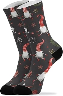 501 Compression Socks Cute Christmas Gnomes In Red Hats Sports Socks Comfortable Calf Socks Light Weight Crew Socks For Women Men Walking 40cm