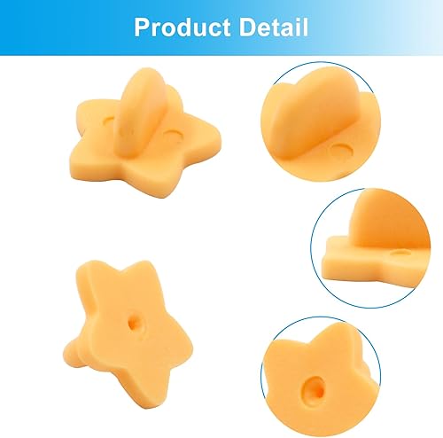 Miniatura 19 de Paquete de 100 pines de goma en forma de estrella, soporte de broche para corbata de sombrero de insignia de uniforme (negro)