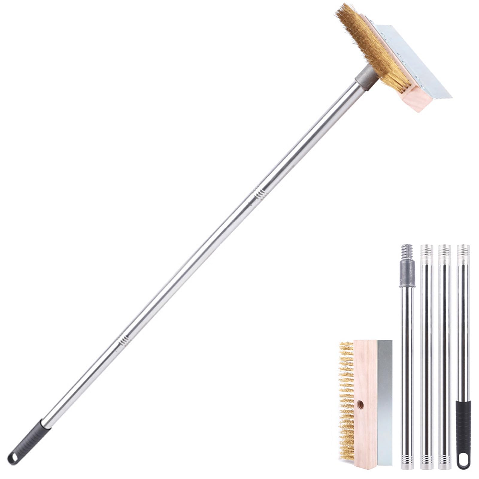 Pizza Oven Cleaning Brush Grill Cleaning Tool with Scraper Long Handle Design Pizza Stone Brush for Home Kitchen and Commercial Use