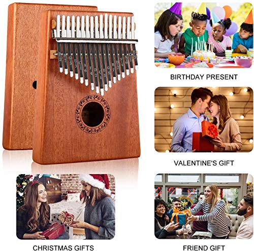 Miaoyin Kalimba 17 Keys Thumb Piano With Study Instruction And Tune Hammer, Portable Mbira Sanza African Wood Finger Piano, Gift For Kids Adult Beginners Professional #TOP3