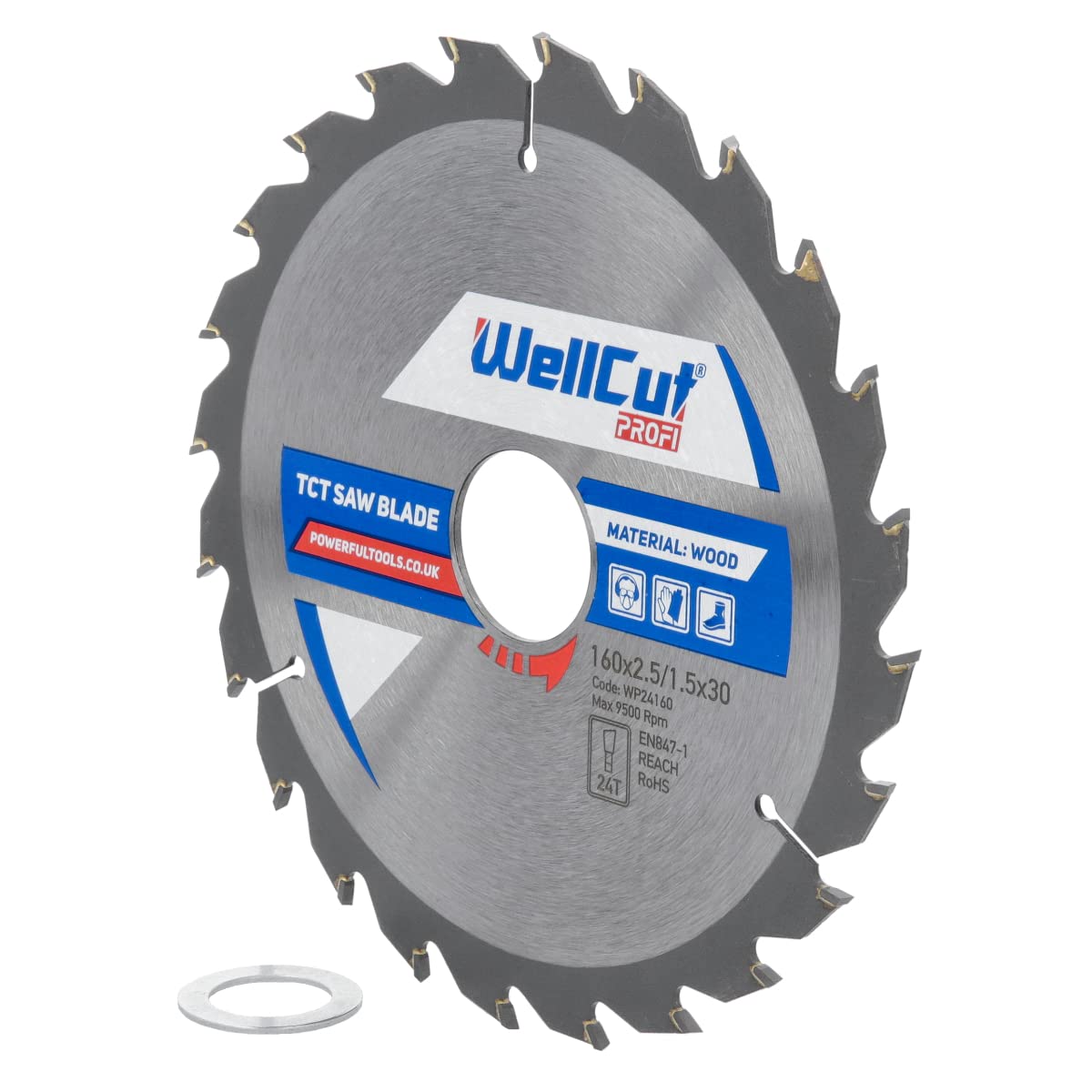 WELLCUT WP24160 Wood Circular Saw Blade 160mm x 24T x 30mm - Image 2
