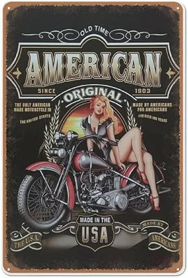 Insegna In Metallo Vintage Hot Rod Pin-up Girl 20x30 Cm Per Garage E Bar