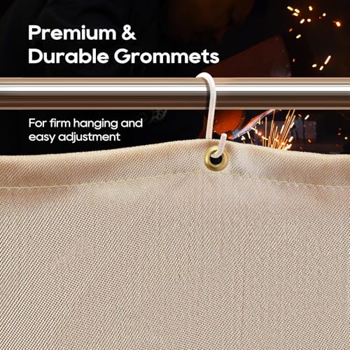 TOPDC 2 Pack Welding Blanket 4x6 ft Heavy Duty Fiberglass Heat Resistant Welding Blanket, 1022°F Heat Resistant Fabric Thickened Weld Cover with Grommets, Thermal Insulation Blanket for Smoker Grill by TOPDC - Image 4