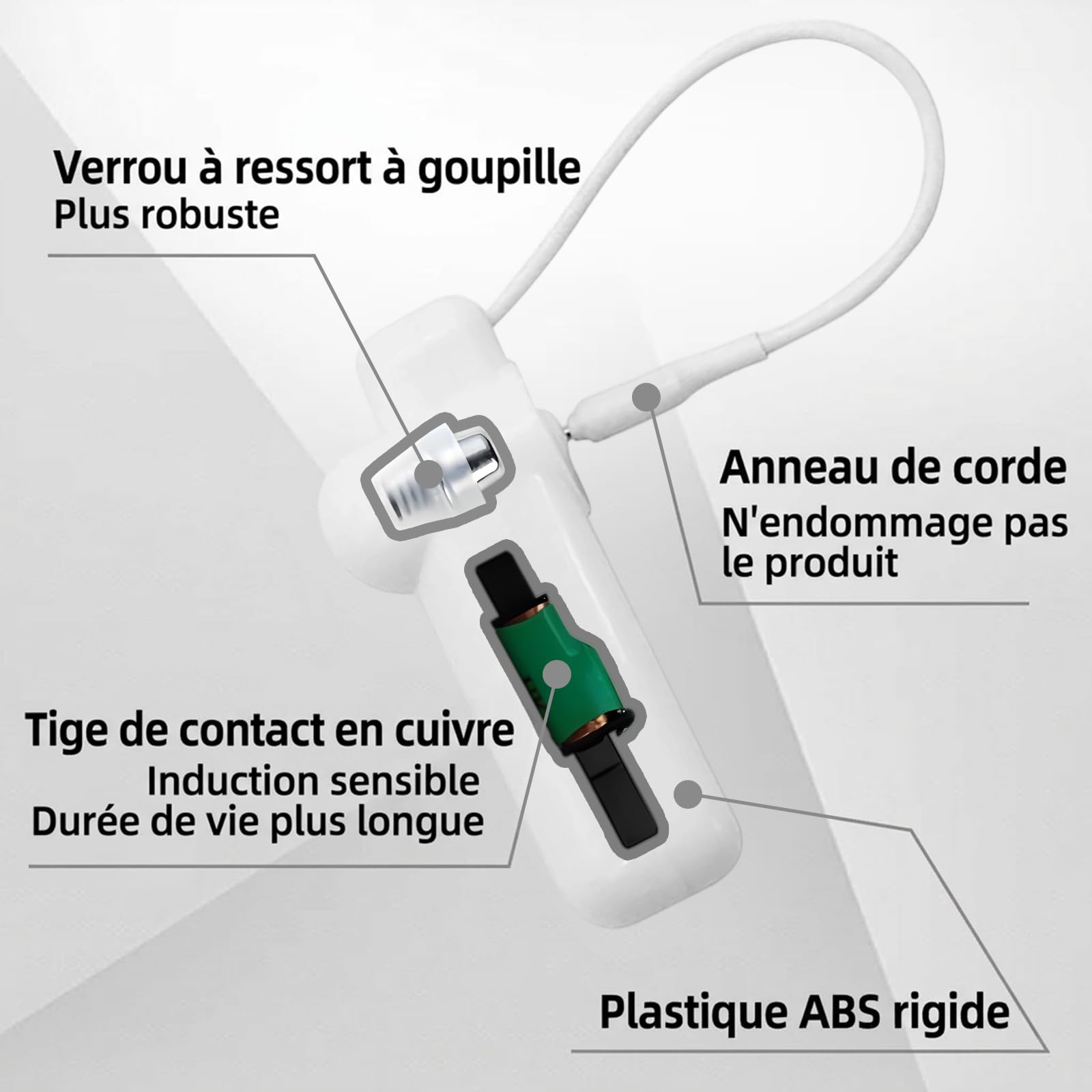 Lot de 100 mini étiquettes de sécurité rigides RF 8,2 MHz avec cordon, compatible avec les systèmes RF EAS pour vêtements, chaussures et sacs