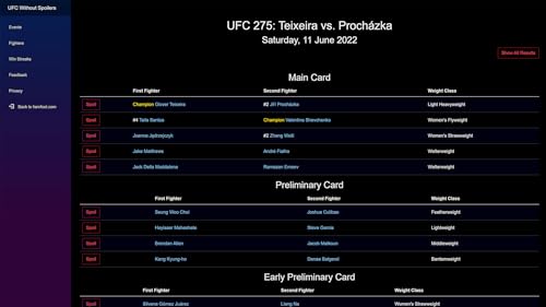 UFC Without Spoilers