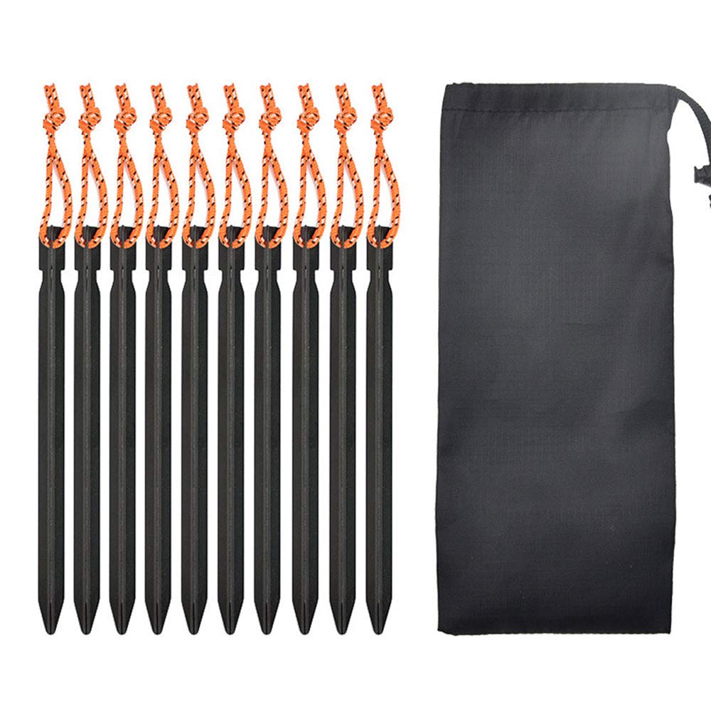 Picchetti per Tenda in Alluminio, Confezione da 20 Picchetti da Campeggio a Forma di V Picchetti da Campeggio di Ricambio per Impieghi Gravosi con Corde Riflettenti E Borsa(Rosso