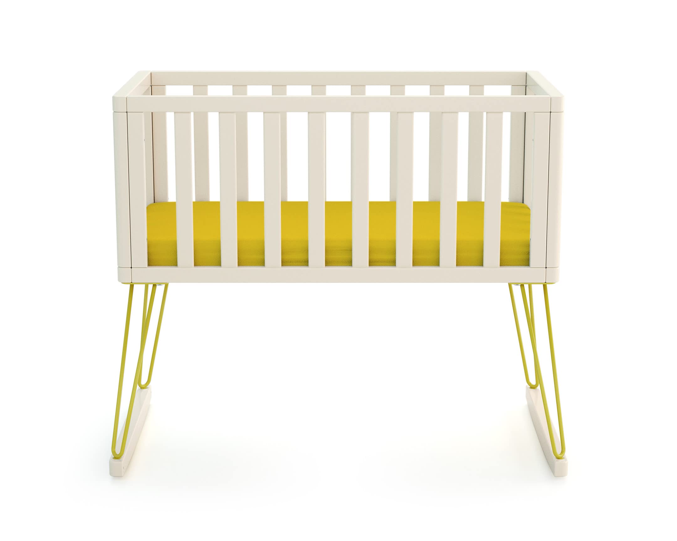 Culla a dondolo neonati legno ONLY - Giallo - 40 x 80-90 x 52 x 75 cm