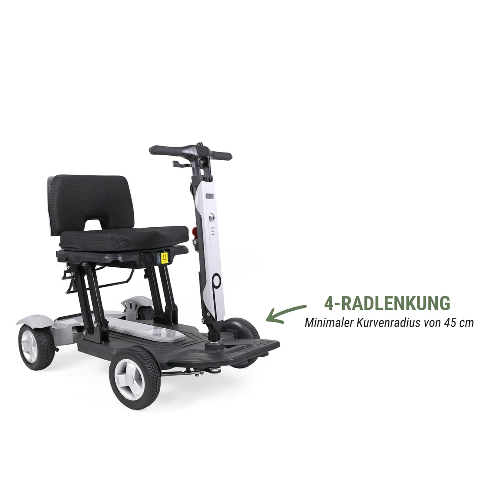 Prophete SM4 - Patinete eléctrico compacto de 4 ruedas con motor de 250 W, 2 baterías de iones de litio de 24 V/6 Ah, alcance de hasta 20 km, luz LED, neumáticos de goma de poliuretano, carga de 120