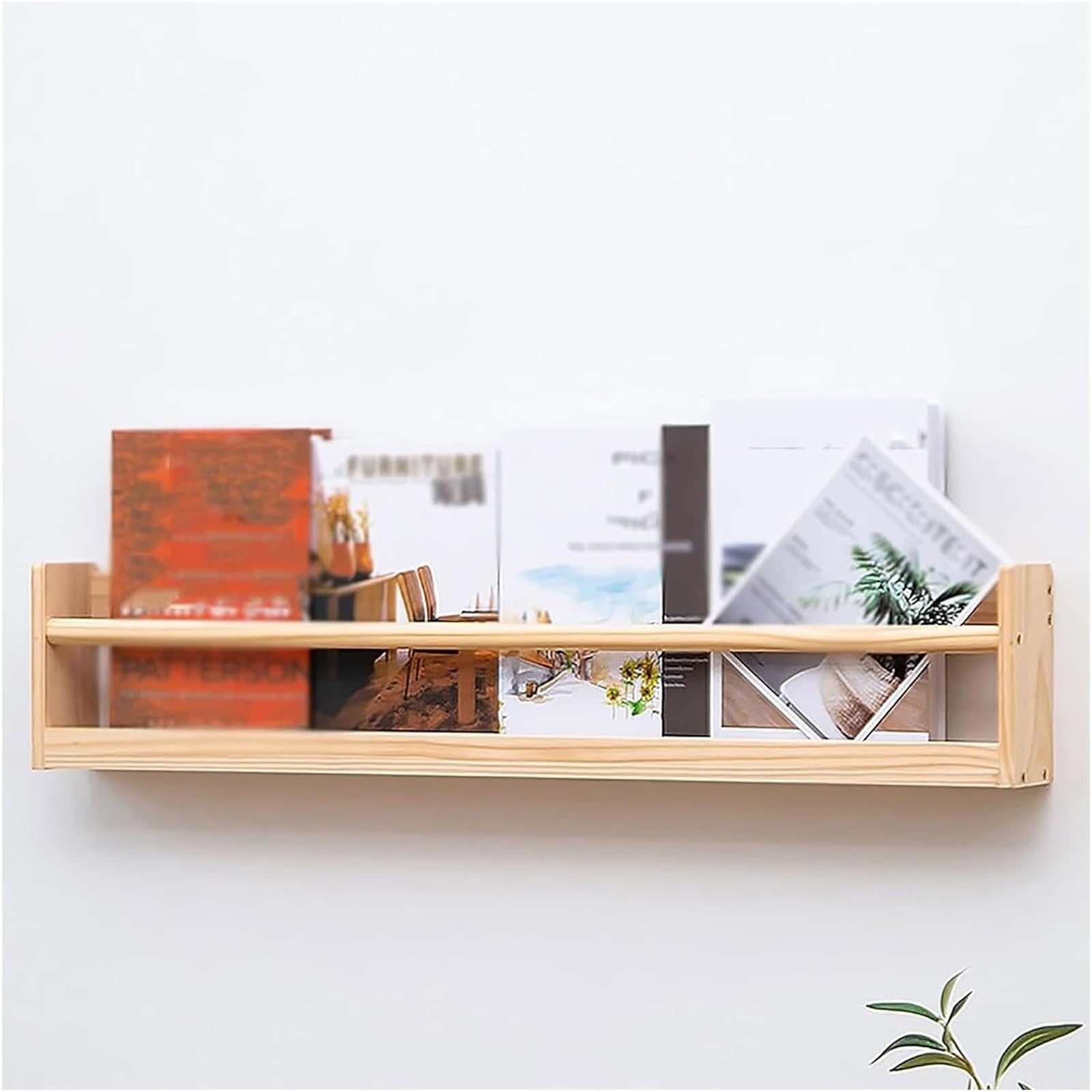 Wooden Magazine Rack Wall Mounted 1 2 3 Pack, Periodical Book Sketchbook Display Holder for Home/Living Room/Office, Flyer Brochure Flyer Brochure Stand(1 pcs,L80cm/31.5in)