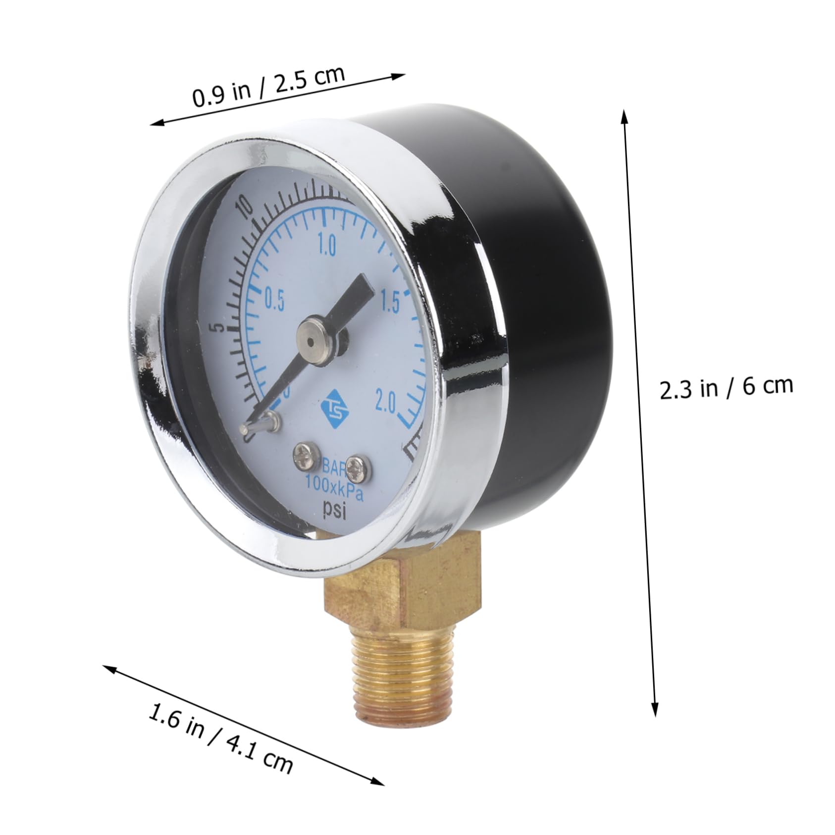 OUNONA Air Compressor Pressure Gauge Vacuum Gauge 0-30psi Range Oil Gas Measurement