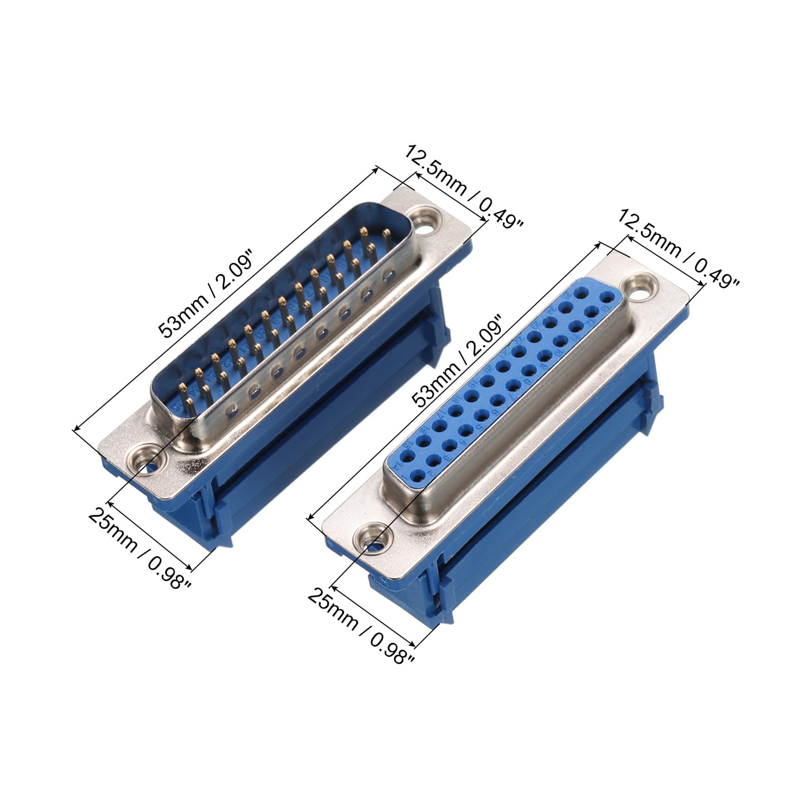 Aexit 10 Stücke D-SUB DB25 25 Pin IDC-Crimp-Stecker für Flachbandkabel (4e5fa7125fff9b61a6900048ec6309ec