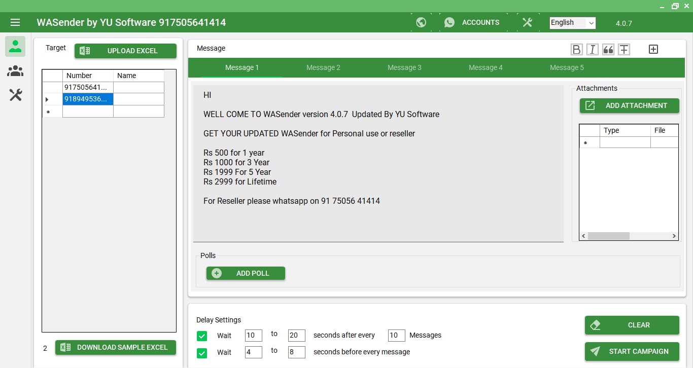 WaSender JAN 2025 Bulk WhatsApp Sender V 3.6.0 + Group Sender + WhatsApp Auto Reply Bot. Regular updateFree demo call or whatsApp 7505641414-picture-11
