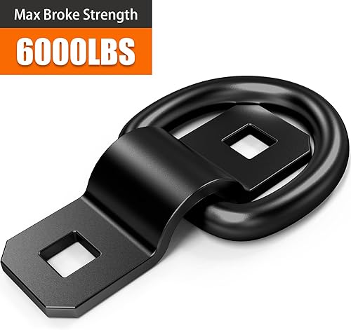 Miniatura 4 de ForoGore 6 anillos en D resistentes de 38 pulgadas para remolque, camión, carga, anillos en D, duraderos, negros, 6000 libras, resistencia a la