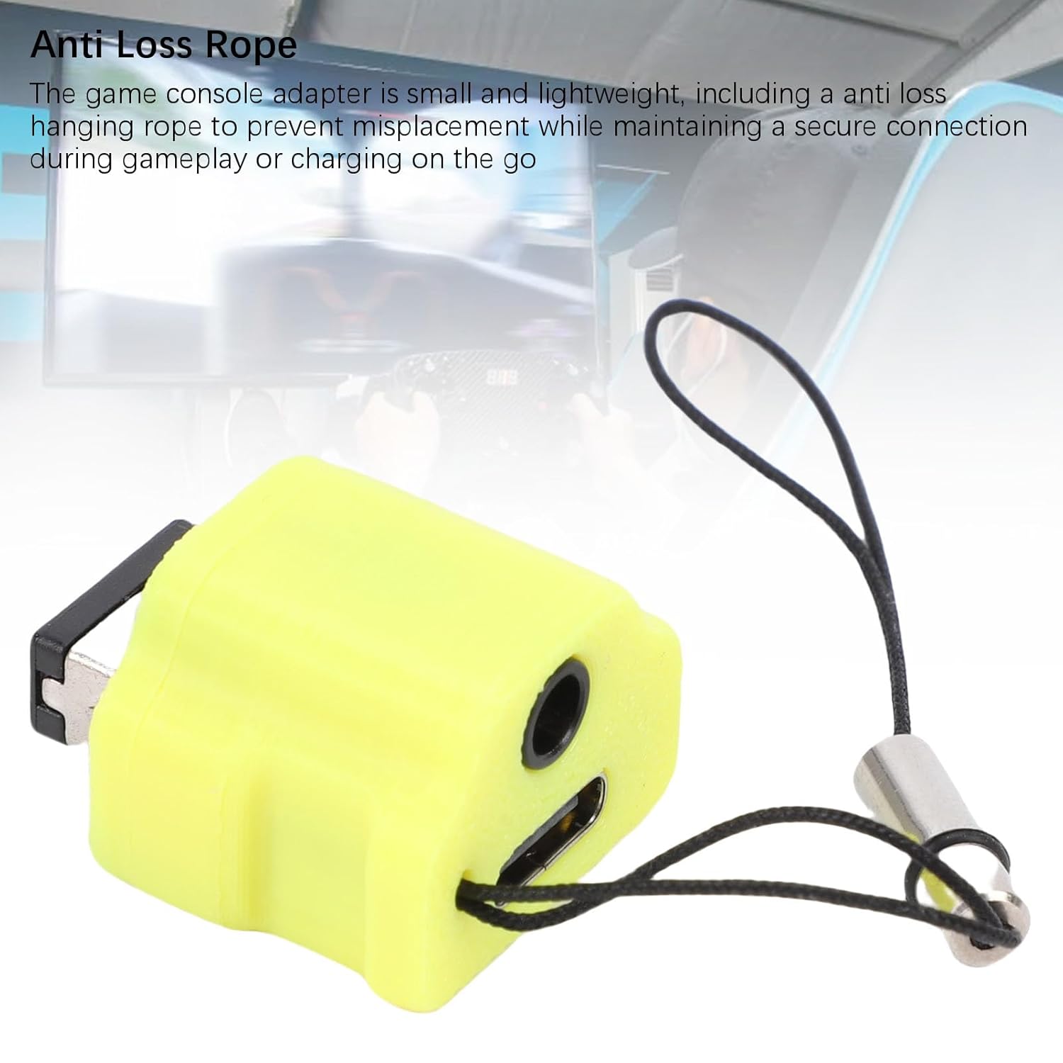 Gugxiom Charging Adapter for GBA SP with 3.5mm Headphone Jack & Type C Charging Port, Game Console Converter for Simultaneous Audio & Power, with Anti Loss Rope (Yellow)