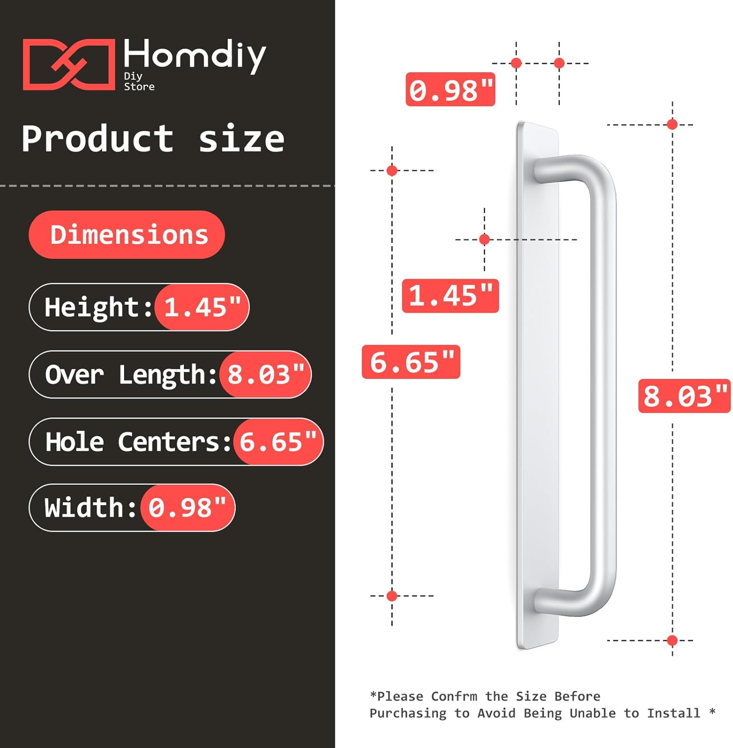 homdiy 20 Pack Adhesive Cabinet Handles Instant Self Stick Drawer Pulls No Drilling Silver Pulls Stick on Glass Door Handles for Kitchen Window Sliding Door Closet - 8.03"