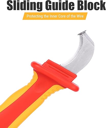 Miniatura 3 de Herramienta de desmontaje de cuchillo de cable, cuchillo de electricista aislante, cortador de cables de aislamiento, cuchillo de desmontaje de