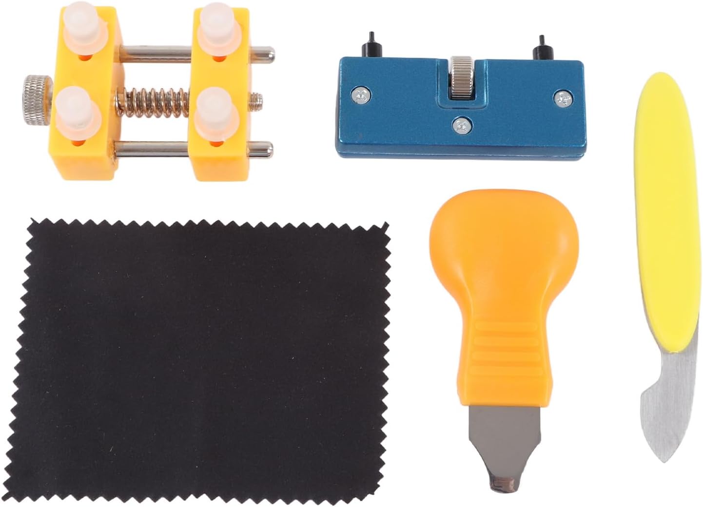 Watch Repair Fixing Holder, Alloy Steel Plastic Watch Repair Tool Kit 5 Tools Robust for Home